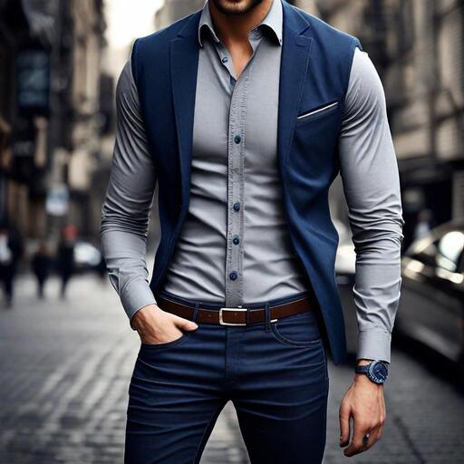 Grey Shirt with Navy Jeans