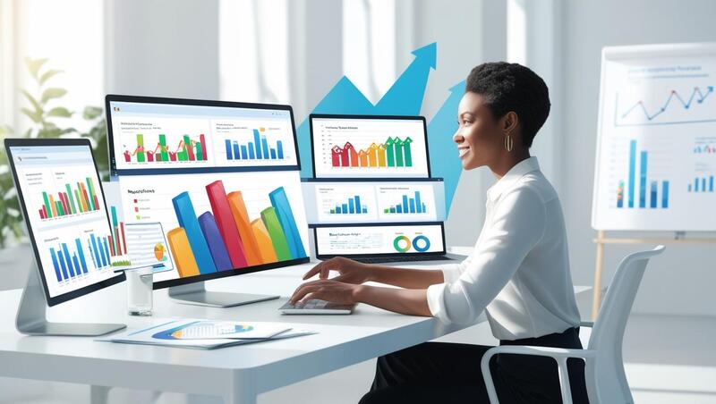 Digital marketer researching long-tail keywords for content strategy